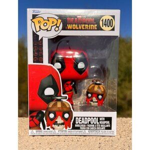 Funko Pop Marvel Studios Deadpool Wolverine - Deadpool with Headpool (#1400,NEW)